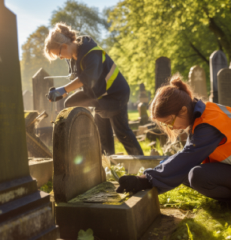 Gravestone cleaning and renovation- Churchill Memorials