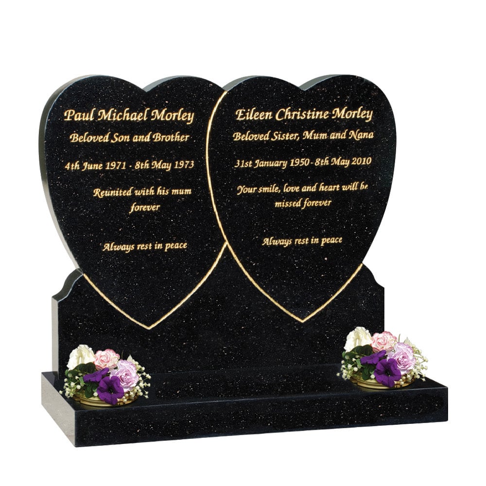 Double Heart Headstone