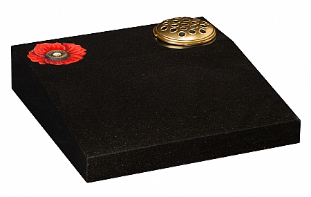 A cremation desk featuring a Carved poppy ornament