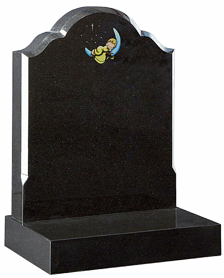 Black Granite Headstone- Churchill Memorials