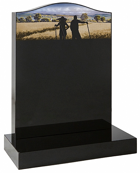 Ogee Headstone with hand painted design- Churchill Memorials