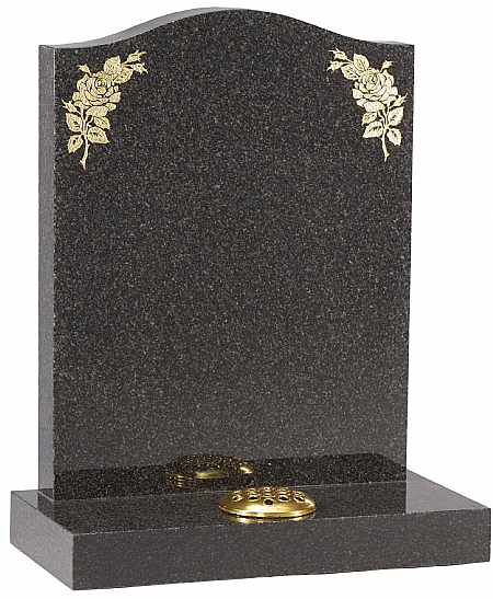 Dark Grey Ogee with Gilded rose design