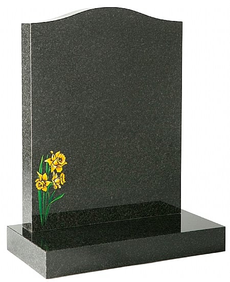 Dark grey ogee with painted Daffdil Design- Churchill Memorials