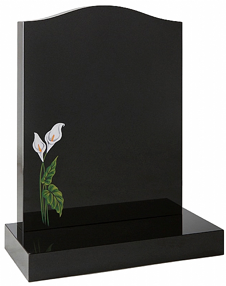 Black Ogee with painted lily design