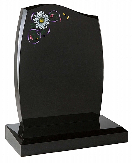 headstone- Featuring a flower design- Churchill Memorials