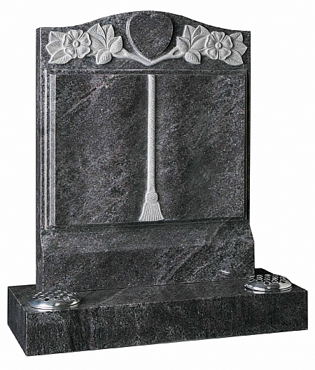 Carved wild Roses surround a heart ideal for a photo or carved initial- Churchill Memorials