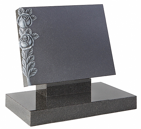 A raised tablet with hand carved and highlighted roses- Churchill Memorials