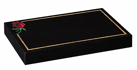 A cremation tablet with simple corner rose