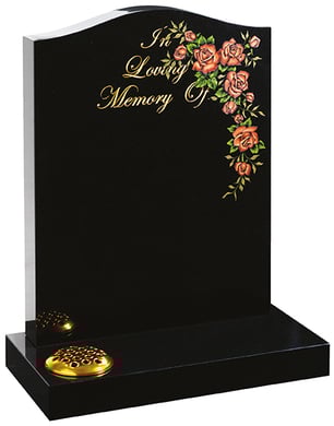 Ogee Shape Black Granite headstone