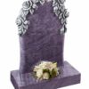 Gravestone- Unique shaped memorial with beautiful carved antique rose design