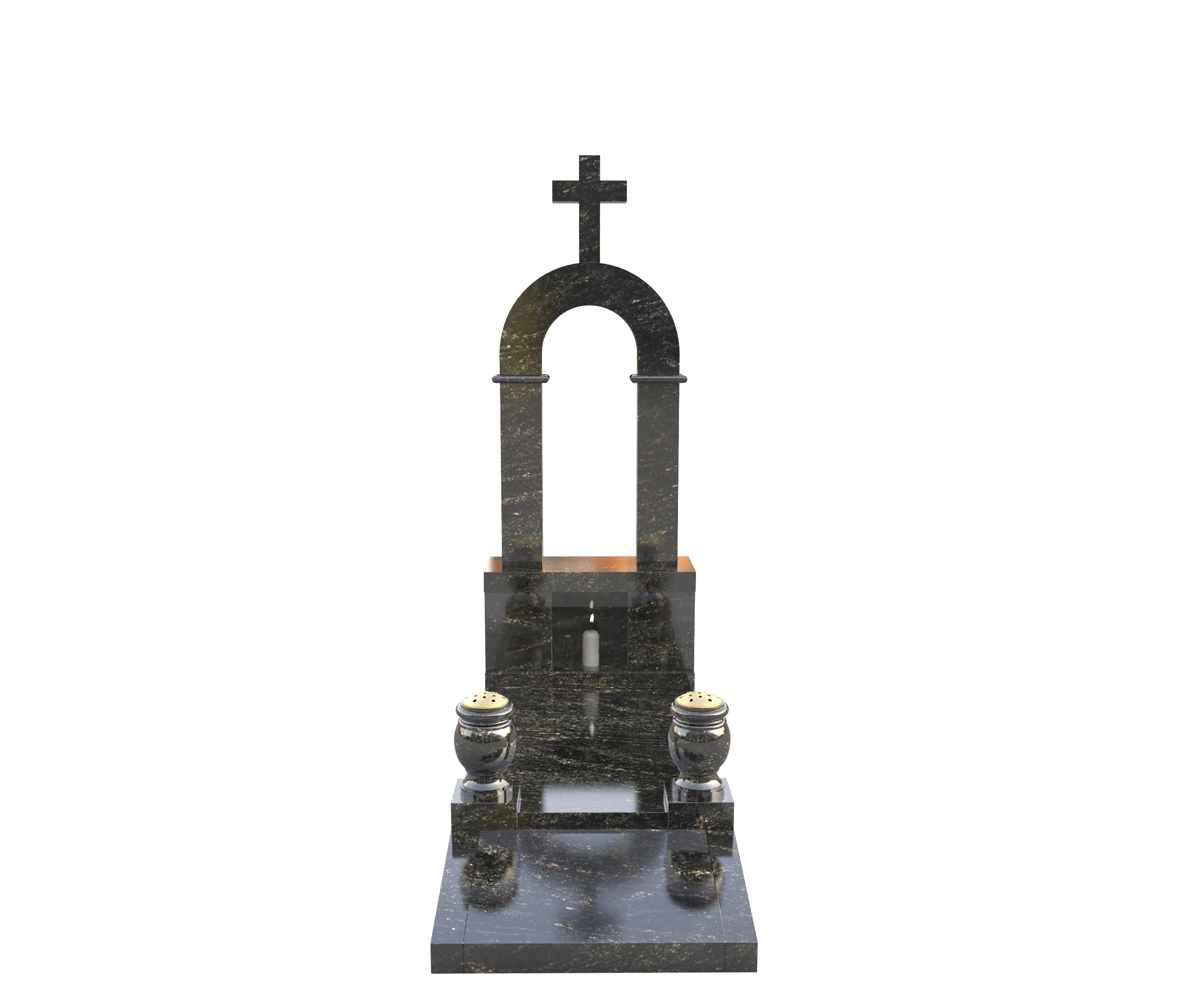 Arch Style kerb set with built in Candle Box- Churchill memorials