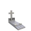 Cross Style memorial with double candle box